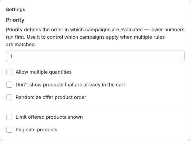 Post-purchase Settings